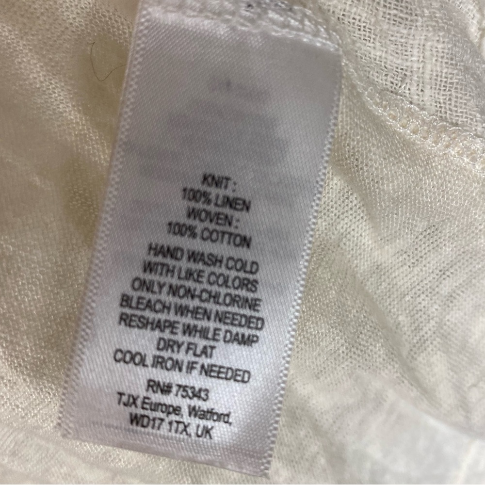 Linen cotton ivory off white sleeveless tank top size xs - Picture 5 of 6